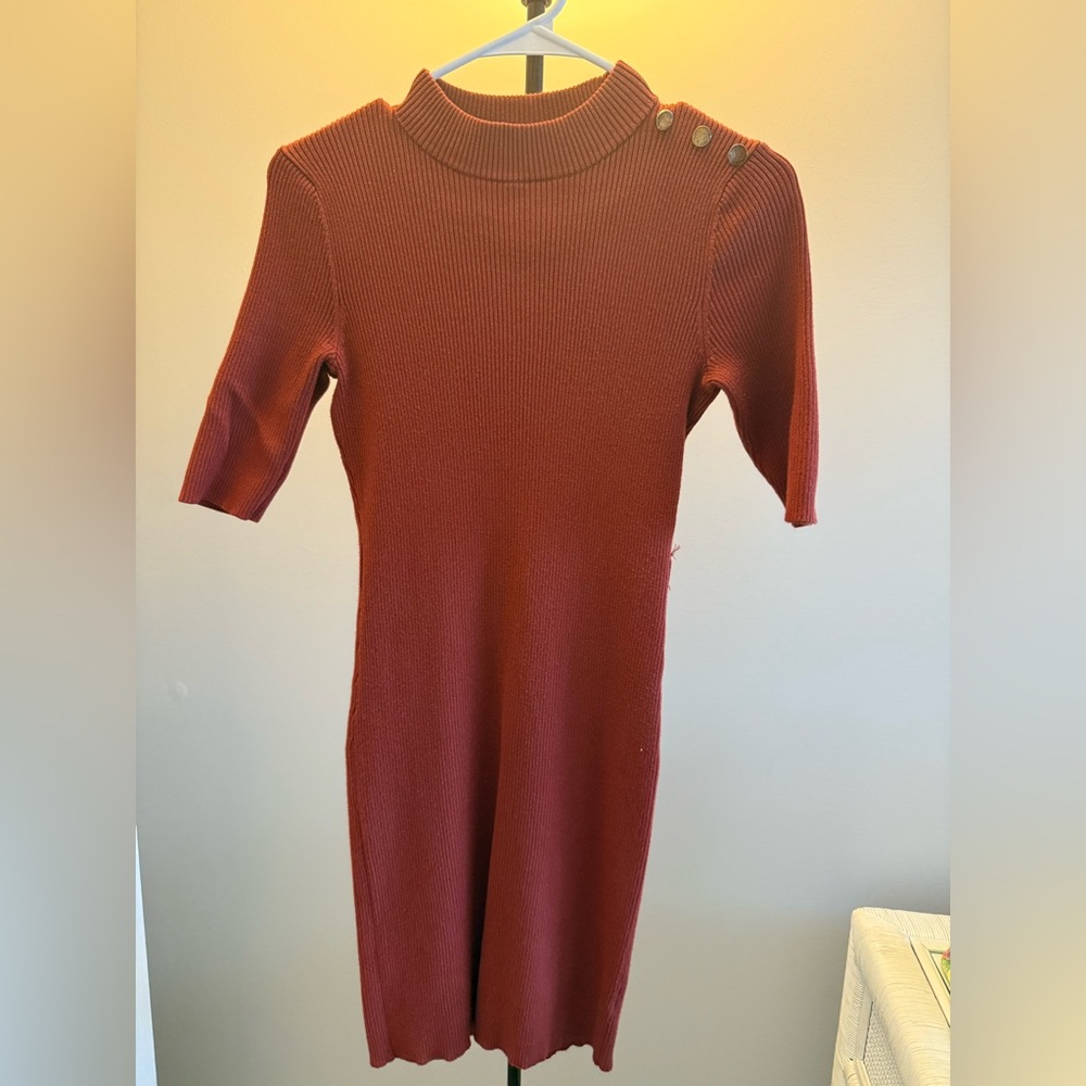 Elegant Burgundy Knit Dress